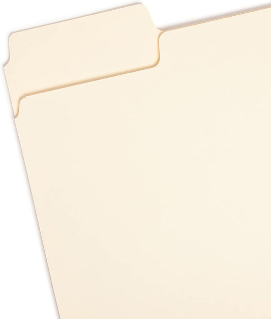 Smead SuperTab File Folder, Oversized 1/3-Cut Tab, Letter Size, Manila, 100 Per Box (10301)