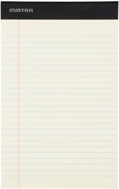 Mintra Office Colorful Legal Pads - Includes 2 Blue, 2 Pink, and, 2 Green Writing Pads, Micro Perforated Lined Sheets, Ideal for Professional & Personal Use, 5"x8" Narrow Ruled, 6 pack Basic Pastel