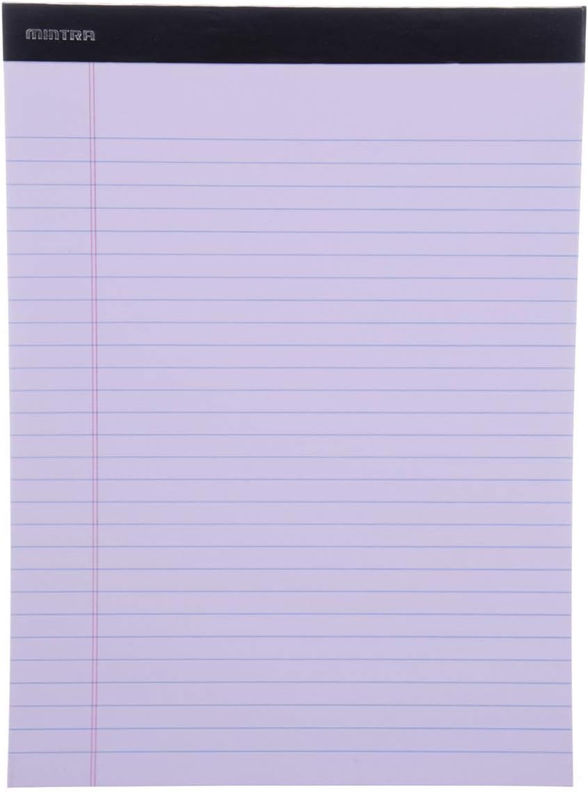 Mintra Office White Legal Pads – Ruled Notepads and Micro-Perforated Sheets, Ideal for Writing, Note-Taking & Creativity, Office, or Professional Use, Basic Pad 6 pack, 8.5"x11" (Narrow Ruled)