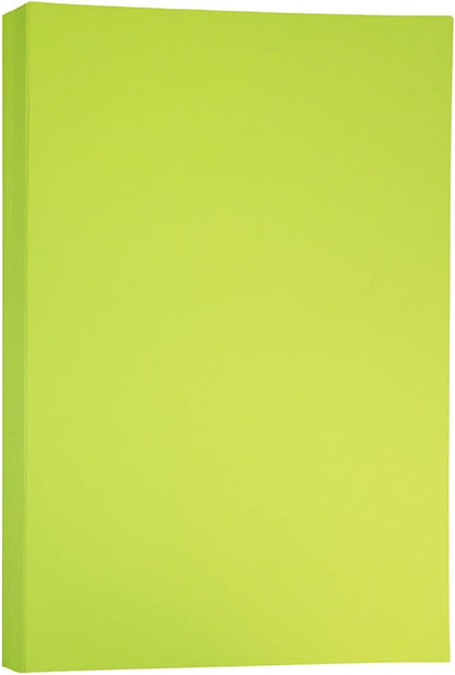 JAM PAPER Ledger Matte 24lb Paper - 90 gsm - 11 x 17 Tabloid - Yellow Recycled - 100 Sheets/Pack