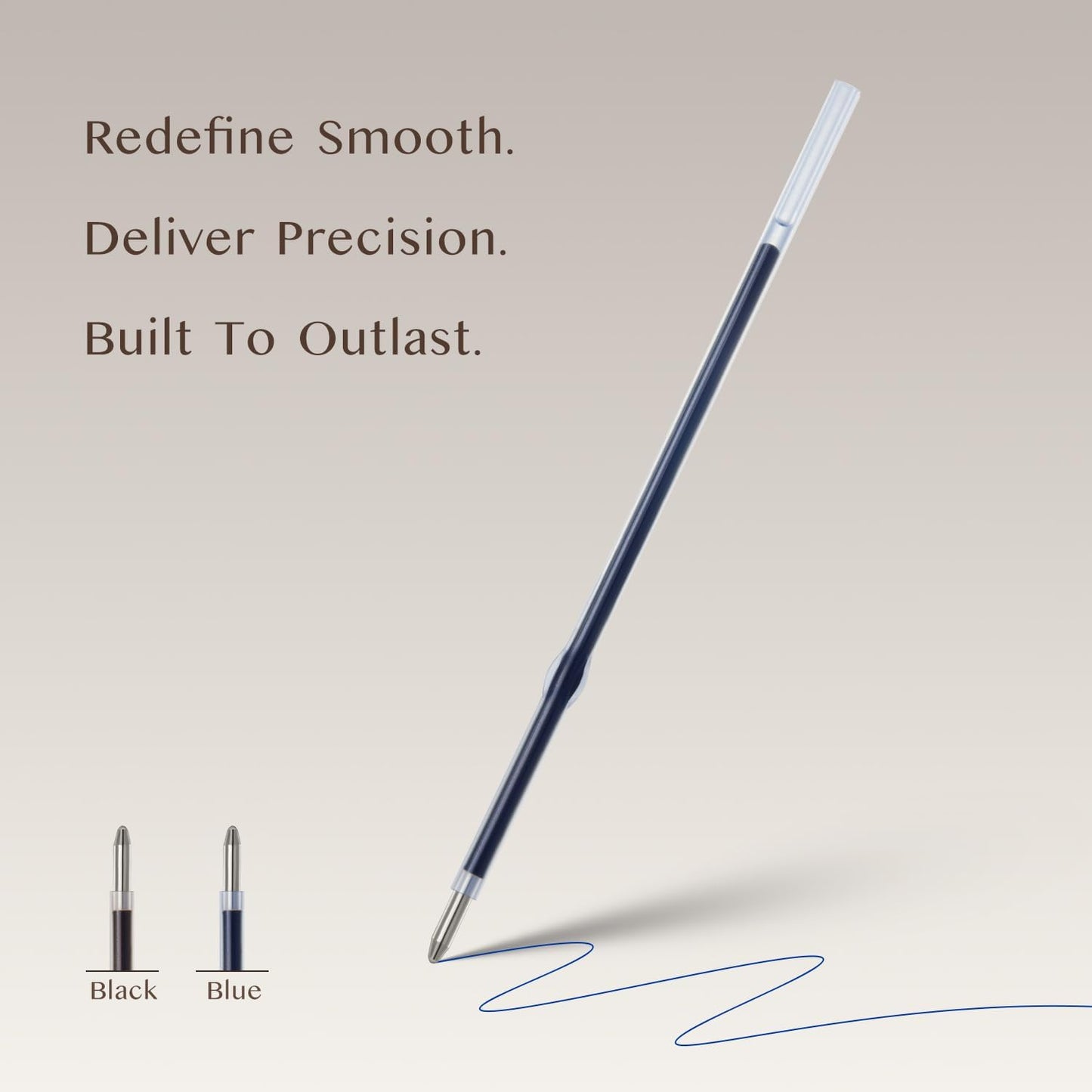 LINFANC 36pcs Ballpoint Pen Refills Blue Ink Medium Point 1.0mm Tip Smooth Writing Pen Refill (36 Blue)