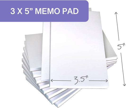 Memo Pads - Note Pads - Scratch Pads - Writing pads - 10 Pads with 50 sheets in Each Pad (5.5 x 8.5 inches)