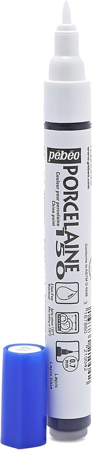 Pebeo Porcelaine 150, China Paint Fine Tip Marker - Anthracite Black (021009)