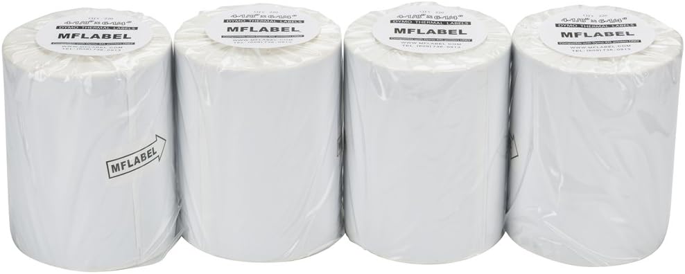 MFLABEL 4x6 Thermal Shipping Labels - 2 Rolls of 250, Perforated & Smudge-Proof Direct Thermal Labels Compatible with Rollo, Zebra, for Amazon UPS FedEx Shopify