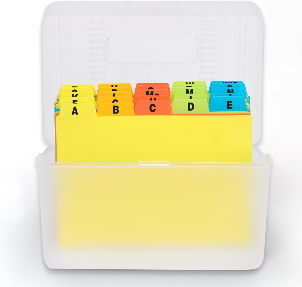 H4D Index Card Holder 3x5 Inches with 25 Plastic Dividers, Black