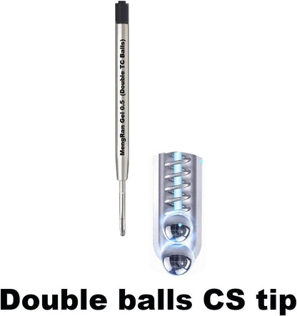 MengRan 3.9'' Ballpoint Ink Pen Refills for Click Pens,1mm Medium Tip,Compatible with Parker Pen Refill,Pack of 10 (Black Ink)