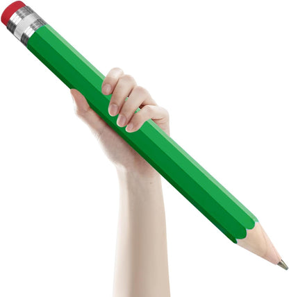 2 Pack Wooden Jumbo Pencil for Prop Gifts Decor 14 Inch Funny Big Novelty Pencil with Cap Yellow
