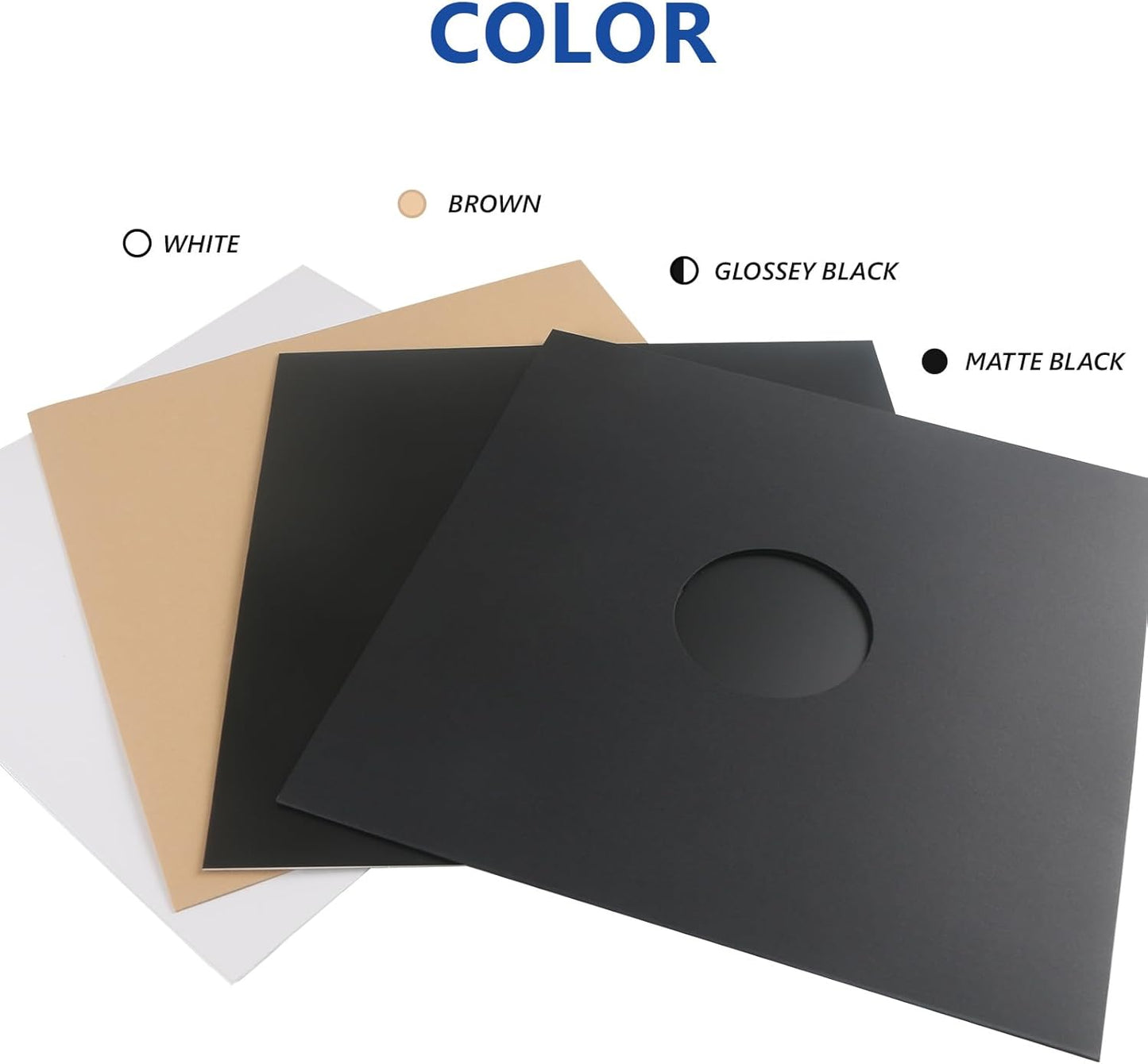 VKheroKV GU-YO Durable Thick Kraft Brown Covers Record LP Jackets Cardboard with Center Hole 10 Pack (12 inch) …