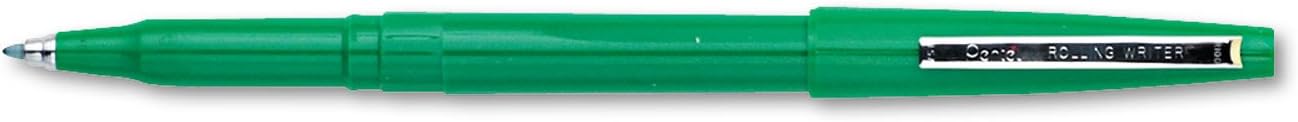 Pentel Rolling Writer Pen, 0.8 Millimeter Cushion Ball Tip, Black Ink, Box of 12 (R100-A)