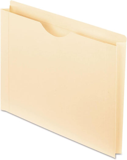 Pendaflex File Jackets, Letter Size, Manila, 2" Expansion, Reinforced Straight-Cut Tabs with Thumb Cut, 50 per Box (22200EE), Beige