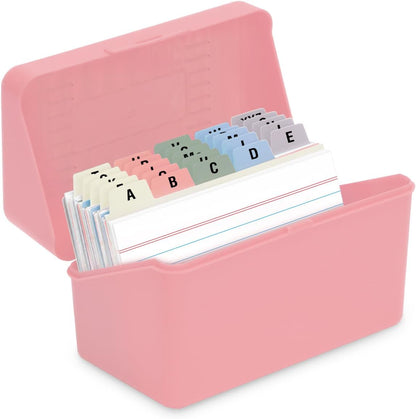 H4D 3x5 Index Card Holder with 100 Heavyweight Ruled Index Cards and 25 Plastic Dividers, Black