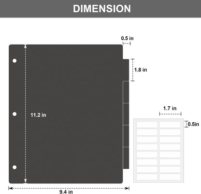 habgp 16Pcs/2 Set Binder Dividers with Tabs, 8 Color Tab for 3 Ring Binder Dividers, Page Folder Dividers for 3 Ring Binder Sheet Paper Protectors, Plastic Tabbed File Dividers with Tabs S099