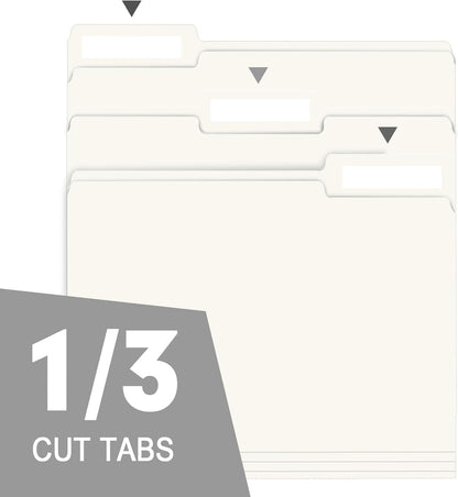 File Folder, RAZCC 150 Pack 1/3 Cut Tab File Folders Letter Size, Manila Folders, Folders with Tab, Great for Organizing and Easy File Storage
