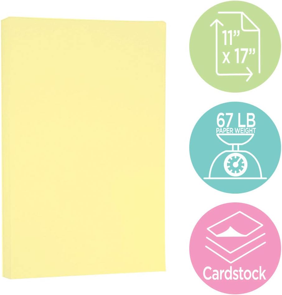 JAM PAPER Vellum Bristol 65lb Cardstock - 8.5 x 11 Coverstock - 147 gsm - Cream - 50 Sheets/Pack