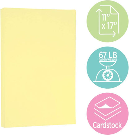 JAM PAPER Vellum Bristol 65lb Cardstock - 8.5 x 11 Coverstock - 147 gsm - Cream - 50 Sheets/Pack