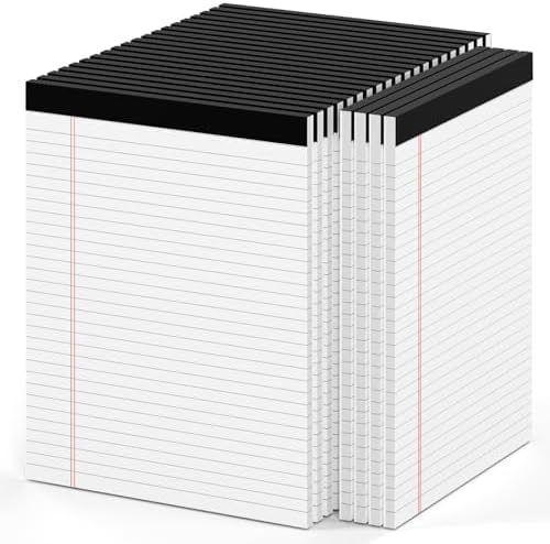 Nichela 5" x 8" Note Pads 6 Pack of Legal Pads Narrow Ruled Notepad with Perforated Notepads 30 Sheets Small Writing Pads 21lb Legal Pad Quality Paper Ideal for Home, Office, or School Use
