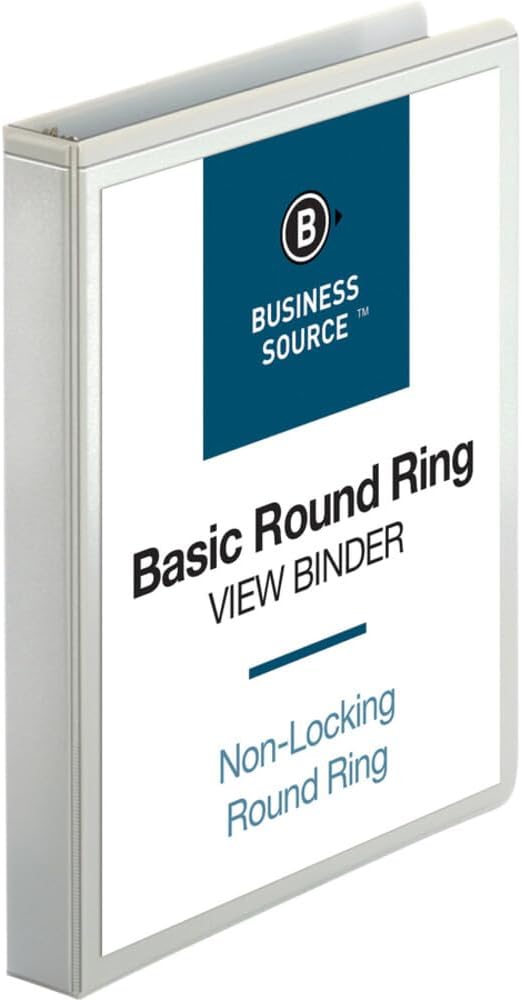 Business Source 1/2" Round-Ring View Binder