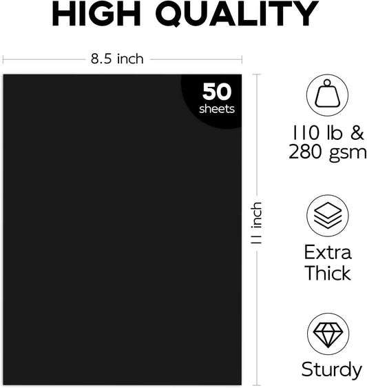110lb White Cardstock 8.5x11, Goefun 100 Sheets Heavyweight White Card Stock 300 GSM for Invitations, Menus, Poster, DIY Card