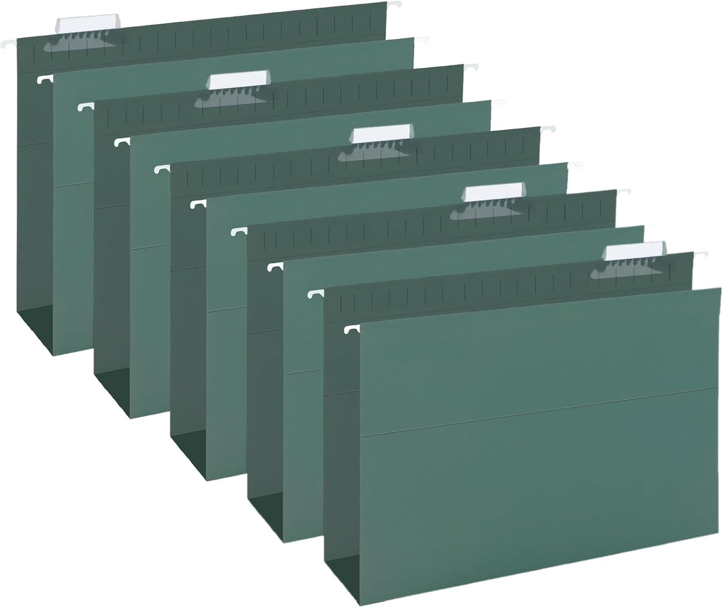 HERKKA Extra Capacity Hanging File Folders, 30 Pack Reinforced Legal Size Hanging Folders with Heavy Duty 1 Inch Expansion, Designed for Bulky Files, Medical Charts, Green