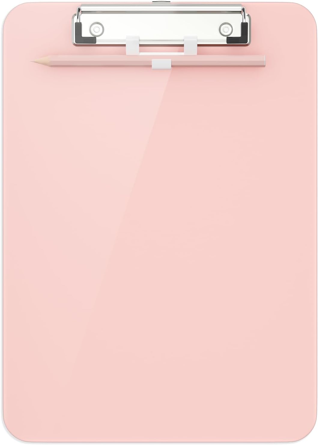 Hongri Plastic Clipboard, White 8.5x11" Clipboard, A4 Letter Size Clipboards for Nurses, Students, Office and Women, Clipboard with Pen Holder and Low Profile Clip, Size 12.5 x 9 Inch(White)