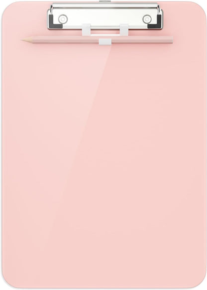 Hongri Plastic Clipboard, White 8.5x11" Clipboard, A4 Letter Size Clipboards for Nurses, Students, Office and Women, Clipboard with Pen Holder and Low Profile Clip, Size 12.5 x 9 Inch(White)