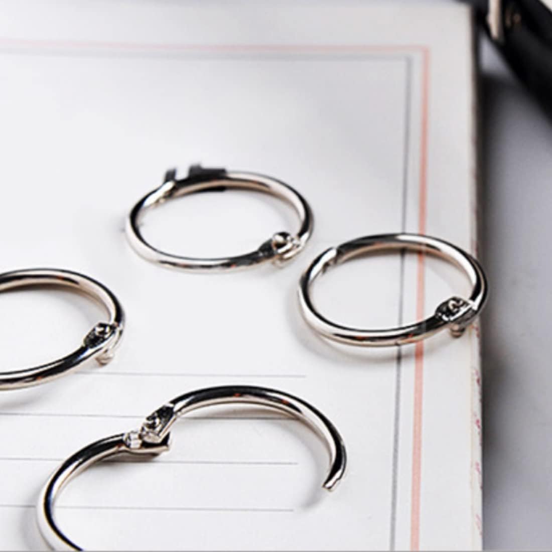 Otylzto 120pcs Metal Binder Rings 1 Inch, Paper Ring, Key Rings,Office Products