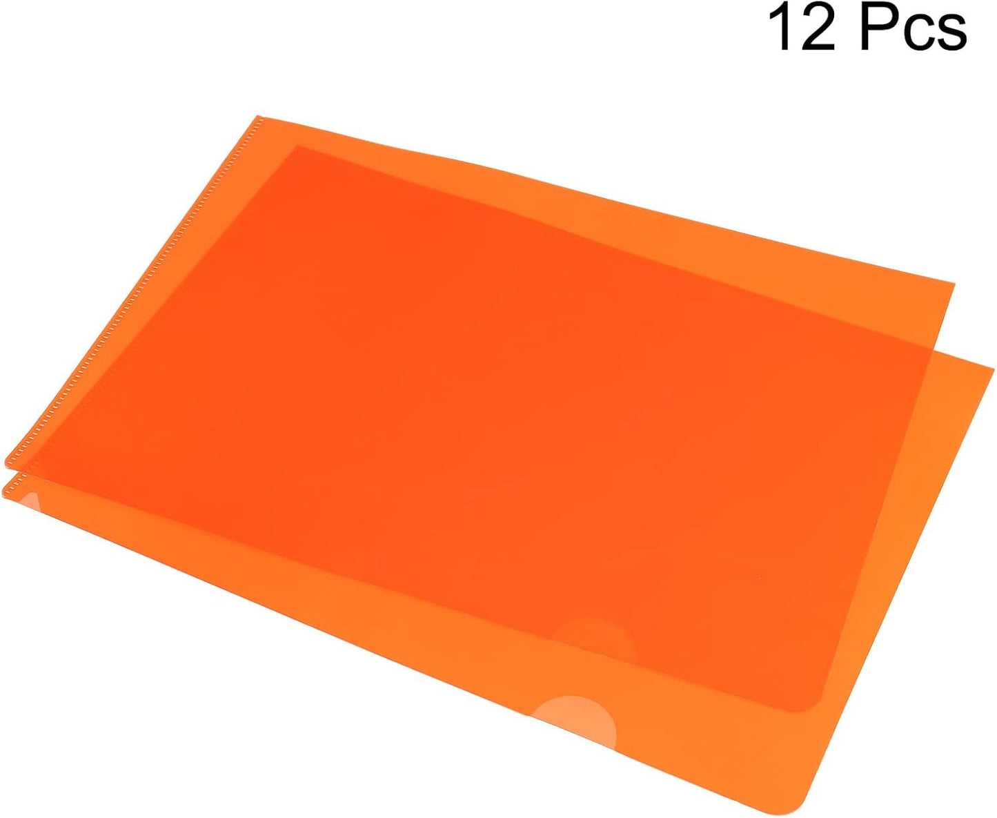 PATIKIL L Type Folders 12 Pack A4 Plastic File Project Pockets Clear Paper Document Jacket Sleeve for Office, Yellow