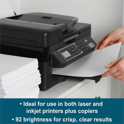 Multipurpose Copy & Printer Paper, Letter Size 8.5" x 11", 20 lb, 92 Bright, White, 500 Sheets/Ream, 8 Reams (4,000 Sheets Total)