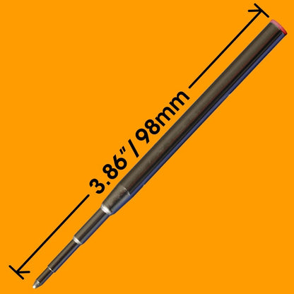 Jaymo Replacement for Montblanc 116218 - Measures 3.875 in / 98 mm Long - Ballpoint Pen Refill - 6 Purple