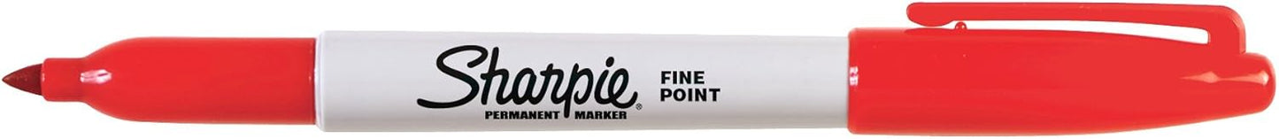 Sharpie Permanent Markers | Fine Point for Bold Details | BlackBlueRed and Green Ink Colours | 4 Marker Pens