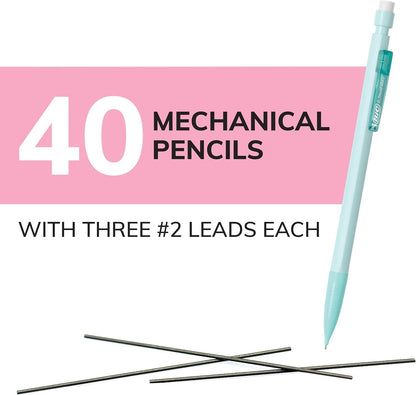 BIC Xtra Smooth Mechanical Pencil with 0.7 mm Medium Point, Refillable and Retractable, 40-Count Pack