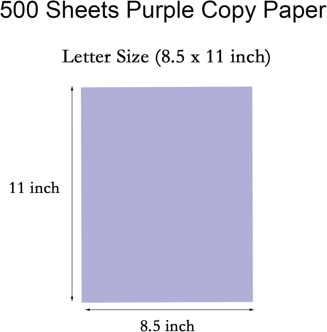Colored Paper, Purple Copy Printer Paper, Lavender Lightweight Construction Paper for Crafting & Office School Supplies, 8.5x11inch-1 Ream (500 Sheets)