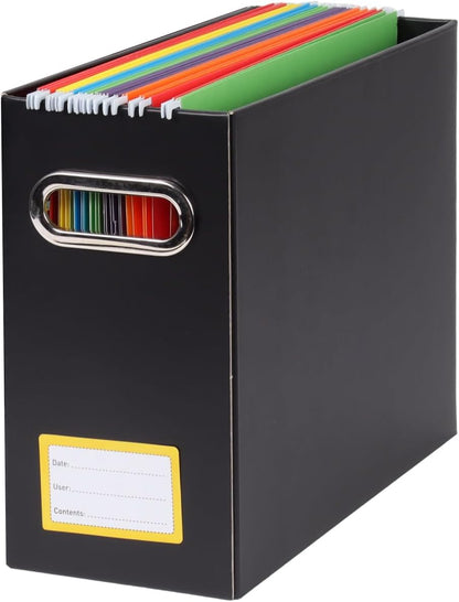 Collapsible File Organizer Box with Handle, Filing Organizer for Home or Office, Small Portable File Box(1 Pack, White)