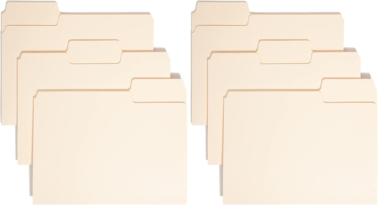 Smead SuperTab Heavyweight File Folder, Oversized 1/3-Cut Tab, Letter Size, Manila, 50 Per Box (10401)