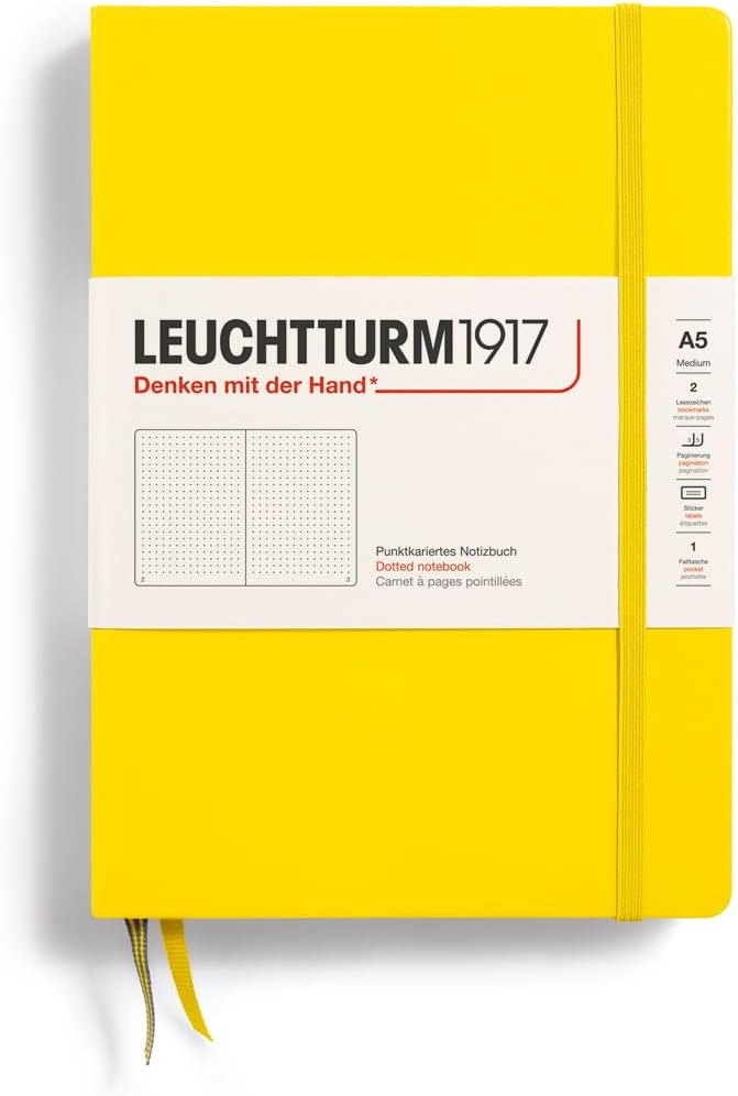 LEUCHTTURM1917 - Notebook Hardcover Medium A5-251 Numbered Pages for Writing and Journaling (Navy, Ruled)