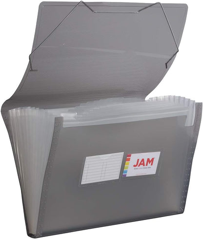 JAM Paper Accordion Folders - 13 Pocket Plastic Expanding File - Legal Size - 10 x 15 - Red - Sold Individually