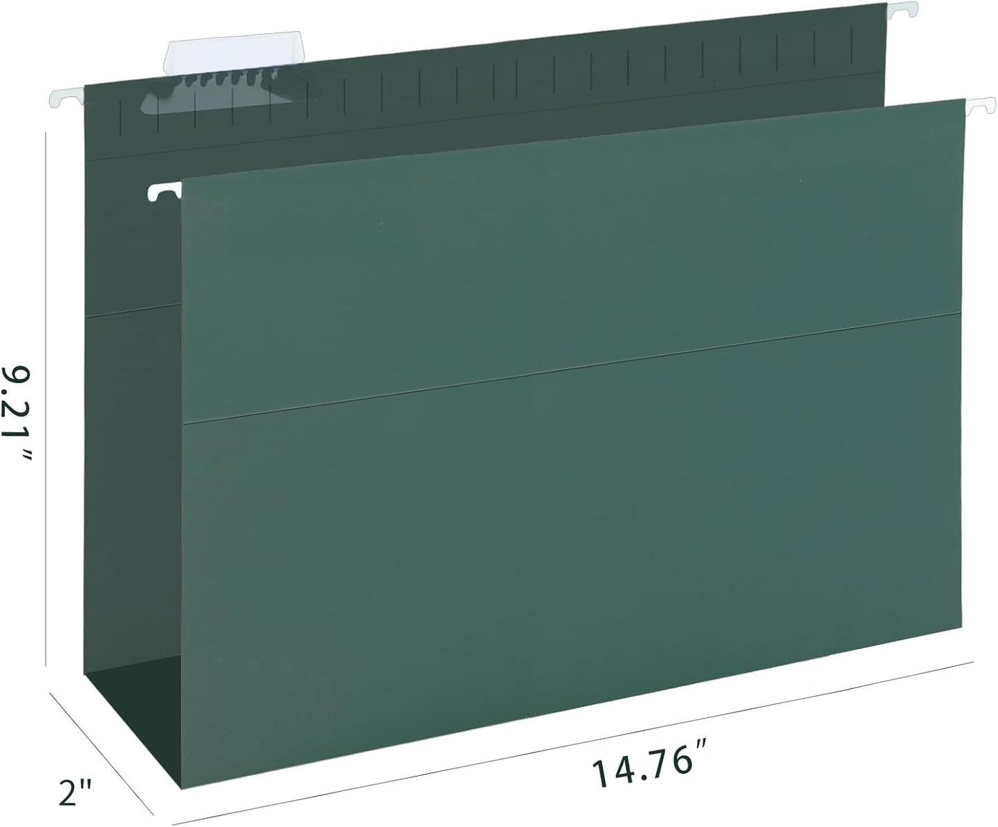 HERKKA Extra Capacity Hanging File Folders, 30 Pack Reinforced Legal Size Hanging Folders with Heavy Duty 1 Inch Expansion, Designed for Bulky Files, Medical Charts, Green
