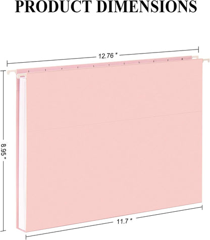 ViVin Hanging File Folders, 1/5-Cut Adjustable Tabs with 24 Per Box, 24 Pack Letter Size Hanging File Folders, Designed for Office Home School Filing Cabinet(Assorted)