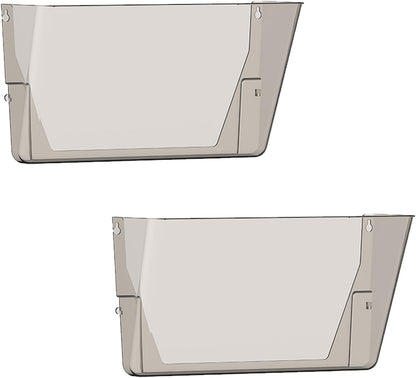 Gawerk Clear Acrylic Single Pocket, Plastic Hanging Wall Mount File Holder for Office Home (Clear, 3 Pack)