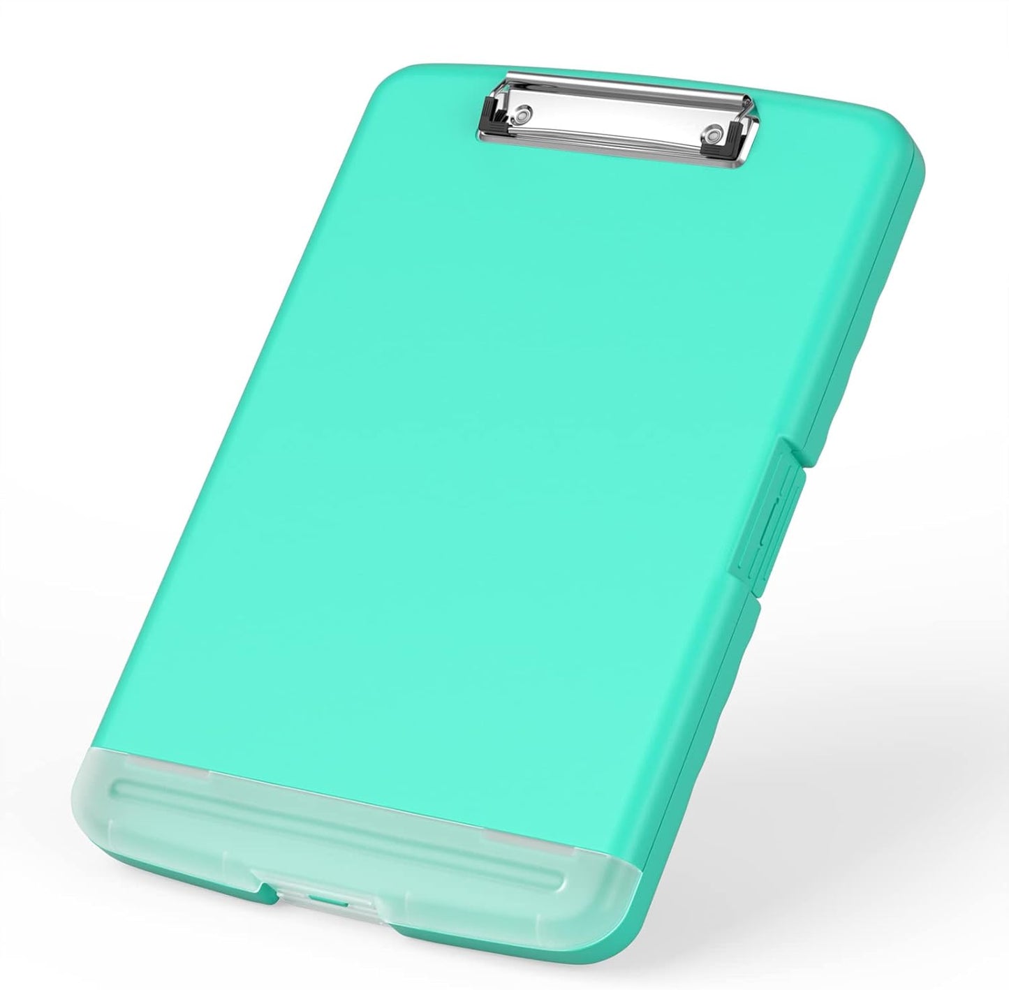 Rimilak Plastic Clipboard with Storage, 8.5 x 11 High Capacity Folio Nursing Case with Pen Holder, Size 14.2 x 9.6 x 1.2″ Folder Side-Opening for Classroom, Teacher, Smooth Writing, Dark Green