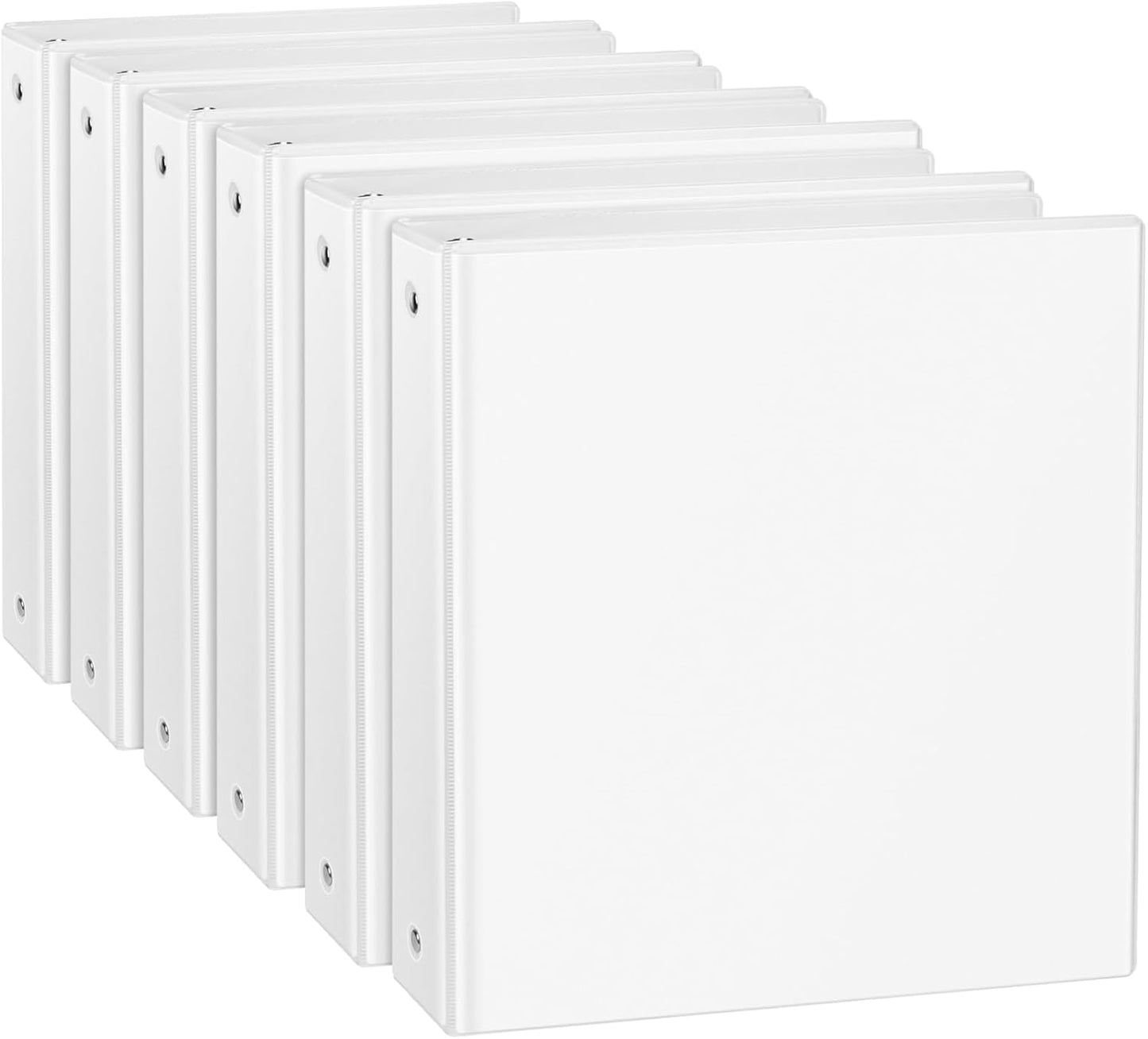 CIXILDTS 0.5-inch Round Ring Binder, Durable 1/2" 3 Ring Binder Fit Letter Size Paper, Presentation View Binders, White,12-Pack