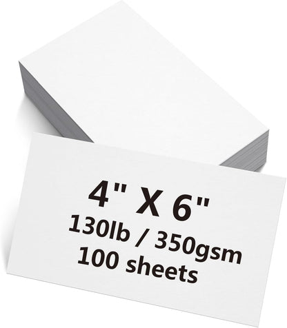 100 Sheets blank cardstock 2 x 3.5 In Heavy Weight business Card Stock 350gsm/130lb Learning Card, Note Card, Thank You Inserts, Gift Tags, Paper Crafts, Write, Draw, DIY (2X3.5 Inches)