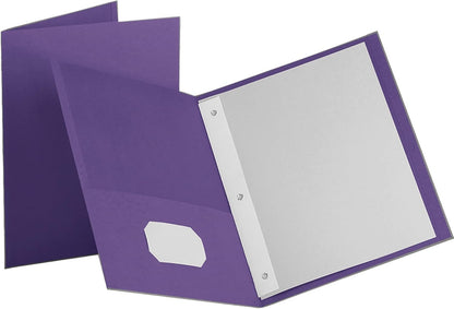 Oxford Two-Pocket Folders w/Fasteners, Red, Letter Size, 25 per Box (57711)