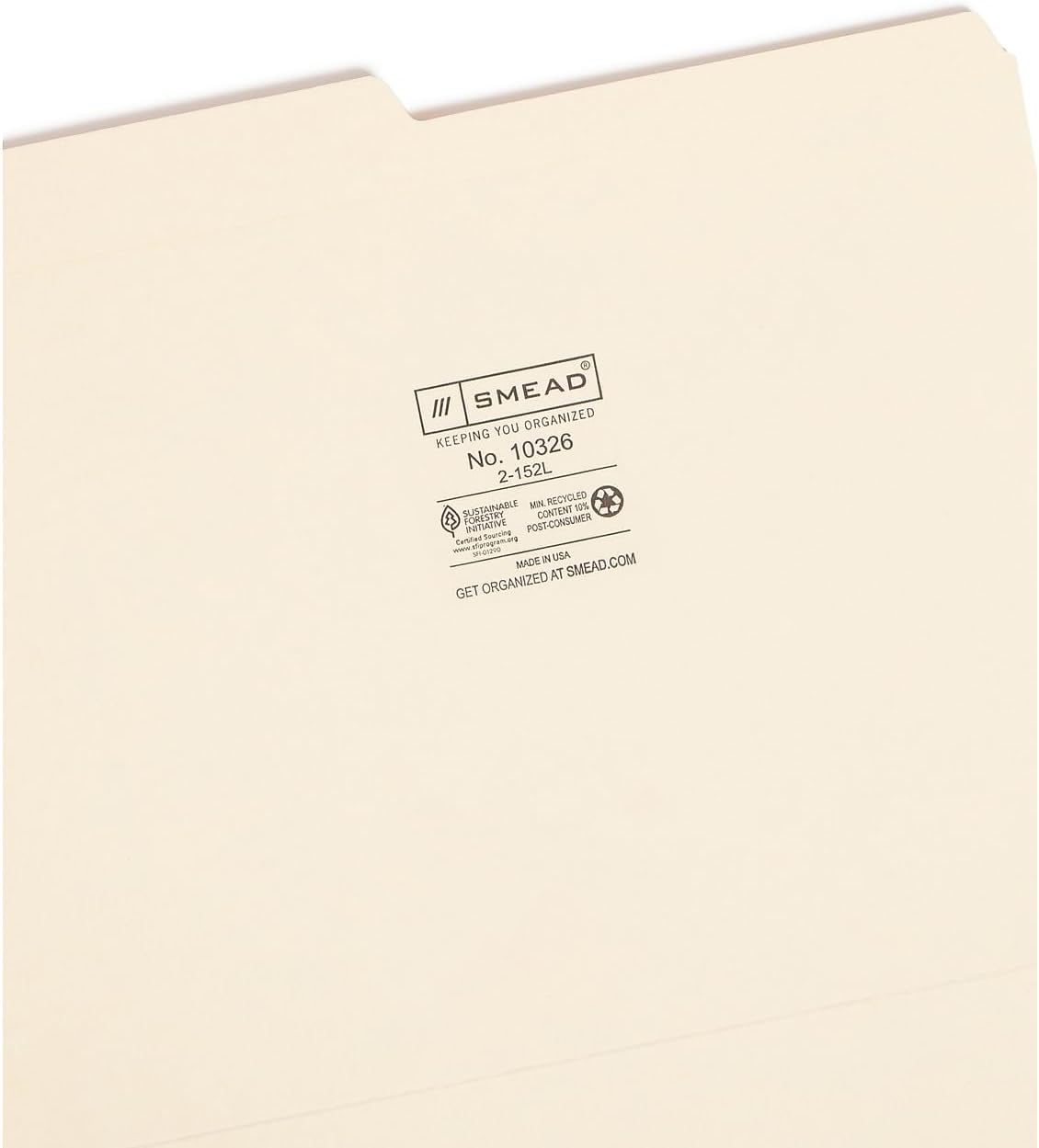 Smead File Folders Letter Size, Reinforced 1/3-Cut Tab, Assorted Positions, Letter Size, Manila Folders 8.5 x 11, 100 per Box (10334)