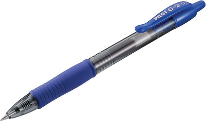 PILOT G2 Premium Refillable & Retractable Rolling Ball Gel Pens, Fine Point, Blue Ink, 12-Pack (31021)