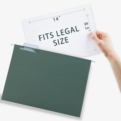 HERKKA Extra Capacity Hanging File Folders, 30 Pack Reinforced Legal Size Hanging Folders with Heavy Duty 1 Inch Expansion, Designed for Bulky Files, Medical Charts, Green
