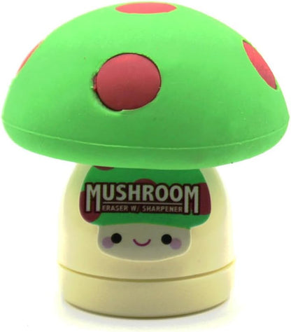 Limited Edition Mushroom Eraser and Pencil Sharpener (RED Cap W/Yellow DOTS)