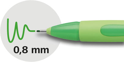 Schneider Xpress Premium Fineliner, 0.8 mm Porous Point, Light Green Barrel, Blue Ink, Box of 10 Pens (190003)