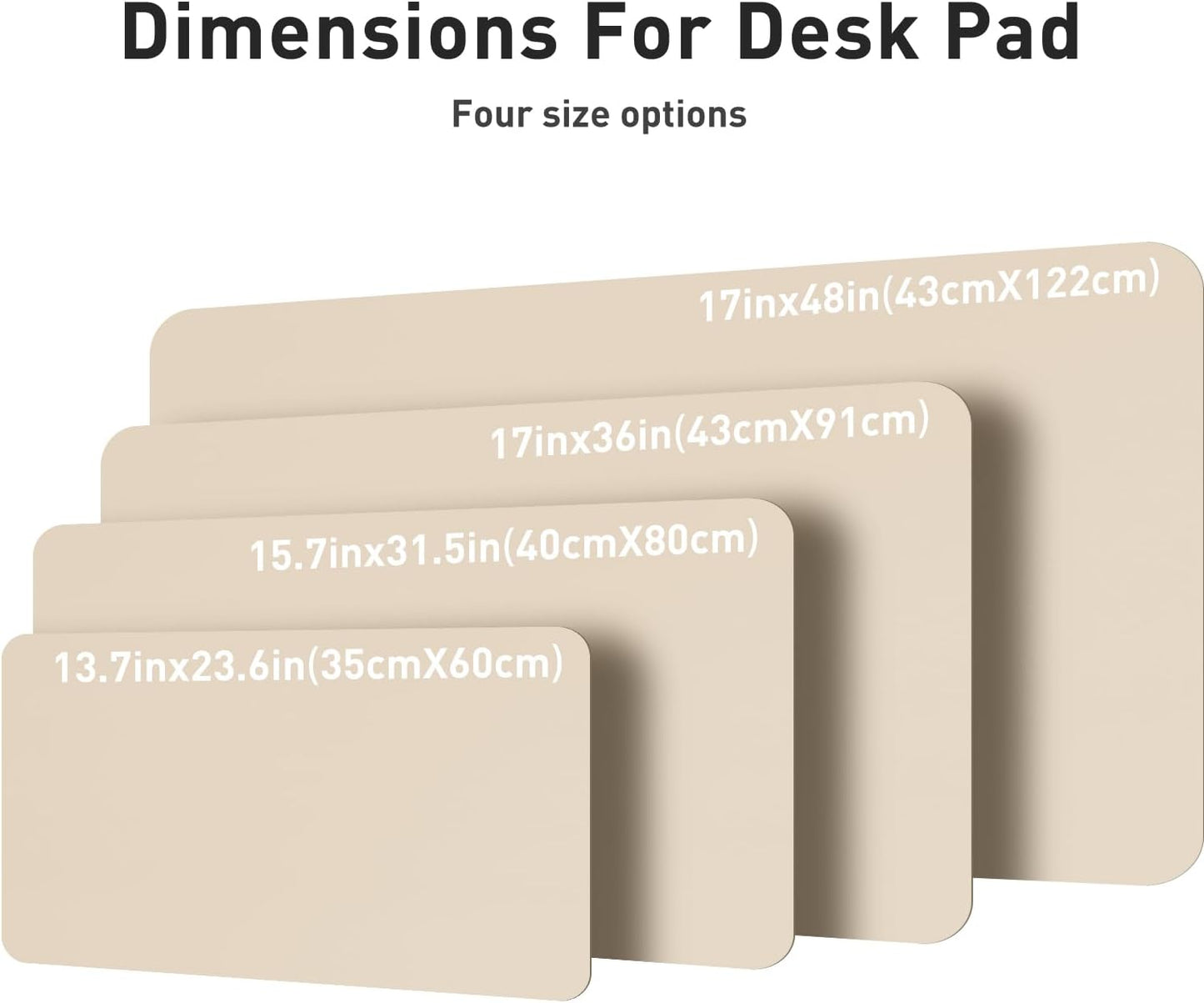 Aothia Leather Desk Pad Protector, Mouse Pad, Office Desk Mat, Non-Slip PU Leather Desk Blotter, Laptop Desk Pad, Waterproof Desk Writing Pad for Office and Home (Black,36" x 17") - Colors B