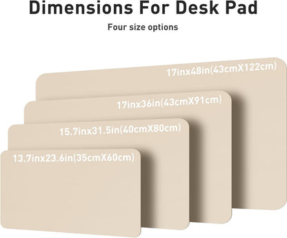 Aothia Non-Slip Waterproof PU Leather Desk Pad Protector for Mouse, Writing Desk, Office, Home, Laptop Blotter, 23.6" x 13.7", Black - Colors B